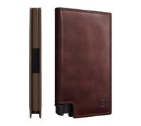 Ekster Parliament Leather Card Holder Wallet | Smart RFID Wallet for Men | Minimalist & Slim Wallet with Quick Card Access Metal Card Holder (Classic Brown)