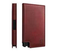 Ekster Parliament Leather Card Holder Wallet | Smart RFID Wallet for Men | Minimalist & Slim Wallet with Quick Card Access Metal Card Holder (Merlot Red)