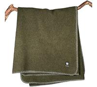 EKTOS 100% Virgin Wool Blanket 50" x 60" Perfect for Camping, Outdoor Essentials (Olive Green, Throw Size)