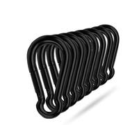 Ekunbuy Black Carabiner Clip, Heavy Duty Spring Snap Hook Quick Link for Outdoor Camping, Hiking, Fishing, Swing Set, Hammock, Keychain