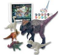 ekuzi Arts and Crafts for Kids Ages 6-18,5 pcs Craft Dinosaur Painting Kit- 2T-Rex,Stegosaurus &More Dinosaur Gifts for Boys Girls, Goodie Bags Stuffers for Kids Christmas Party Favor