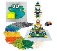 ekuzi Bulding Bricks Set for Kids, Compatible with Major Brands Classic, Includes Dual-Sided and Single-Sided Baseplates, Variety of Accessories to Spark Imagination (boy)