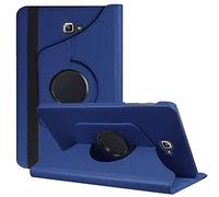 EKVINOR Leather 360 Degree Rotating Case for Samsung Galaxy Tab A 10.1 Inch 2016 Release (Model SM-T580 T585 T587, No Pen Version), Folio Protection Case Standing Cover, Dark Blue
