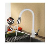 EKVVKOMWK Kitchen Faucet, High Arc Single Handle Sink White Brass with Pull Down Sprayer 360° Rotating Faucets,A(B)