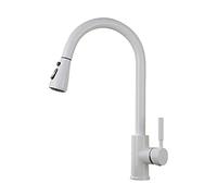 EKVVKOMWK Kitchen Faucet, High Arc Single Handle Sink White Brass with Pull Down Sprayer 360° Rotating Faucets,A(A)