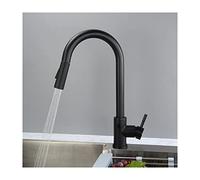 EKVVKOMWK Touchless Kitchen Faucet, Stainless Steel Sink with Pull Down Sprayer,High Arc Smart Motion Sensor Single Handle with 2 Functions, Deck Mounted,Black(Nero)