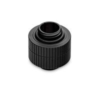 EKWB EK-Quantum Torque Extender Rotary MM 14mm, G1/4, Black | Rotating G1/4 male-to-male extender, 14mm, black anodised brass, joining two female ports with adjustment.