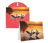 EKYOSHCZ Blank Greeting Cards with Envelopes Seagulls by the Lake at Sunset Blank Birthday Card for Mother's Day Christmas Halloween Wedding Any Occasion