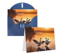 EKYOSHCZ Blank Greeting Cards with Envelopes Seagulls by the Lake at Sunset Blank Birthday Card for Mother's Day Christmas Halloween Wedding Any Occasion