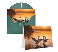 EKYOSHCZ Blank Greeting Cards with Envelopes Seagulls by the Lake at Sunset Blank Birthday Card for Mother's Day Christmas Halloween Wedding Any Occasion