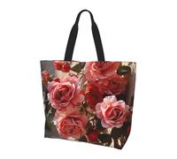 EKYOSHCZ Canvas Tote Bag for Women, Reusable Tote Bag, Grocery Bag, Moon Stars Pattern, Aesthetic Diagram, Roses Climb On The Wall, One Size