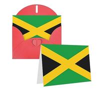 EKYOSHCZ jamaica flag Greeting Cards with Envelopes Blank Birthday Card Mother's Day Card Christmas Halloween Wedding Blank Note Cards All Occasion Greeting Cards Thank You Cards