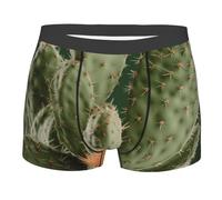 EKYOSHCZ Mens Underwear Green Cactus Pattern Ultra Breathable Stretch Moisture Wicking Underwear, Black / White, S