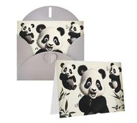 EKYOSHCZ Playful Panda Blank Greeting Cards with Envelopes, Birthday Card, Mother's Day, Christmas, Halloween, Wedding, Greeting Cards for All Occasions, Greeting Cards