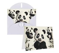 EKYOSHCZ Playful Panda Blank Greeting Cards with Envelopes, Birthday Card, Mother's Day, Christmas, Halloween, Wedding, Greeting Cards for All Occasions, Greeting Cards