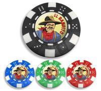 EL BANDITO CRESTED POKER CHIP GOLF BALL MARKER. GREEN