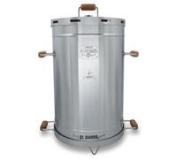 El Barril Lite Medium Barrel Smoker Grill, Stainless Steel 430, 30 lb Capacity, 12 Meat Hooks, Upper Grill and Handler, Portable Charcoal BBQ (Lite 30LBS Medium)