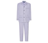 El Búho Nocturno Mens Pyjamas Set Cotton Long Sleeve - Button Up Pyjama Classic Lapel Top & Bottoms Pockets - Striped PJs/Checked All-Season Pajamas for Men Gift Plus Size S-5XL, White 1539, L