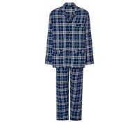 El Búho Nocturno Men's Pyjamas Set Flannel Checkered Winter Cotton Pyjama Set for Men, 100% Cotton, Blue 2819, L