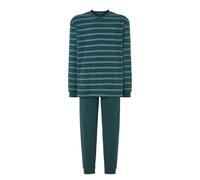 El Búho Nocturno Mens Pyjamas Set Long Sleeve 100% Cotton/Cotton-Rich Knit - Striped PJs Button Placket Top Elastic Bottoms Pockets All-Season Pajamas Men Plus Size S-5XL, Green, L