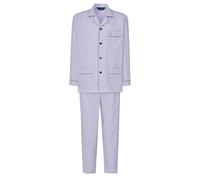 El Búho Nocturno Men's Pyjamas Set Long Sleeve Cotton Woven Poplin Classic Striped Pyjama Set for Men, 100% Cotton, White 1539, L