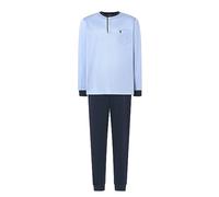El Búho Nocturno Men's Pyjamas Set Long Sleeve Knit Piqué Premium Pyjama Set for Men Made in Portugal, 64% Cotton, 36% Polyester, Blue 5103, XL