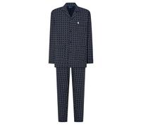 El Búho Nocturno Men's Pyjamas Set Long Sleeve Poplin Woven Printed Pyjama Set for Men, 65% Polyester, 35% Cotton, Blue 1400, M
