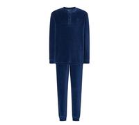 El Búho Nocturno Men's Pyjamas Set Velvet Winter Striped Pyjama Set for Men, 80% Cotton, 20% Polyester, Blue 5736, XL