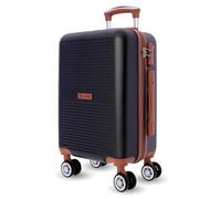 EL CABALLO - Cabin Travel Suitcases - Cabin Suitcase - Travel Suitcases - Ryannair 52x35x20 Heavy Duty Cabin Suitcase - Aircraft Luggage with TSA Lock, Black/White, Cabin