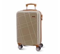 EL Caballo Hand Luggage Suitcase 55 x 40 x 20 cm | Lightweight Cabin Trolley Hard Shell with 4 Wheels | Cabin Luggage Suitable for Ryanair Aircraft & More, Champagner, S, Hand Luggage Suitcase
