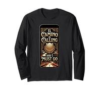 El Camino is Calling and I Must Go Vintage Shell Quote Spain Long Sleeve T-Shirt