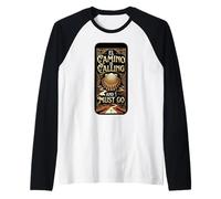 El Camino is Calling and I Must Go Vintage Shell Quote Spain Raglan Baseball Tee