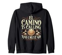 El Camino Is Calling And I Must Go Vintage Shell Quote Spain Zip Hoodie