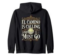 El Camino Is Calling And I Must Go Vintage Shell Quote Spain Zip Hoodie