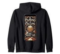 El Camino Is Calling And I Must Go Vintage Shell Quote Spain Zip Hoodie