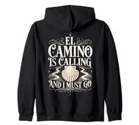 El Camino Is Calling And I Must Go Vintage Shell Quote Spain Zip Hoodie