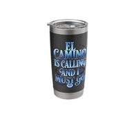 El Camino is Calling Blue Gradient Hiking Quote Pilgrim Way Stainless Steel Insulated Tumbler
