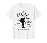 El Camino is Calling Buen Camino T-Shirt Santiago Pilgrim Value Graphic T-Shirt, Men, White, M