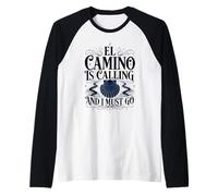 El Camino is Calling Dark Pilgrim Shell Elegant Vintage Typo Raglan Baseball Tee
