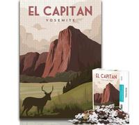 El Capitan Yosemite Travel 1000 Piece Jigsaw Puzzle for Adults And Teenagers,Pattern Assembly Fun at Home Activities,Birthday Present,Travel Gifts 75x50cm