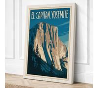El Capitan, Yosemite Vintage Canvas Wall Art Print 36x24 Inch (91 x 61 cm)