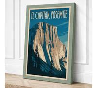 El Capitan, Yosemite Vintage Canvas Wall Art Print 36x24 Inch (91 x 61 cm)