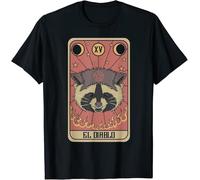 El Diablo Raccoon Tarot Card Satanic Trash Panda Animal Love T-Shirt Size Black