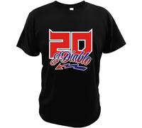 El Diablo World Motorcycle Rider Casual Sport Tee Shirt Fabio Quartararo T-Shirt Tops Casual Short Sleeve Size L Black