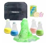 EL Efloral Portable Science Lab - 7 Pack Travel Bath Bombs with Leak-Proof Bottles | Fizzy STEM Experiments, Organic & Skin-Safe | Educational Gift for Boys Girls (Black)