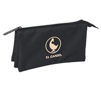 EL GANSO BASICS ANTHRACITA - Triple Pencil Case, Children's Pencil Case, Ideal for School Age Children, Comfortable and Versatile, Quality and Resistance, 22 x 3 x 12 cm
