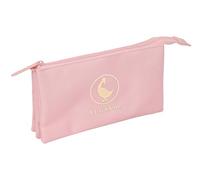 EL GANSO BASICS ROSA - Triple Pencil Case, Children's Pencil Case, Ideal for School Age Children, Comfortable and Versatile, Quality and Resistance, 22 x 3 x 12 cm