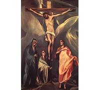 El Greco photo A4 christ on the cross with two maries and st john 1588