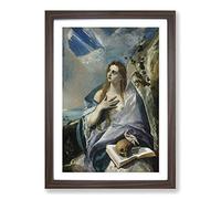 El Greco The Penitent Magdalene Framed Print | A2 Walnut Framed Wall Art | Ready to Hang | Modern Nature Picture | Living Room Bedroom Lounge Office
