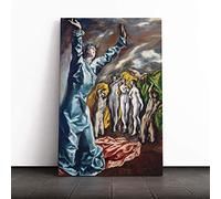 El Greco The Vision of Saint John Canvas Print | Gallery Wrapped 30mm Frame Wall Art | 20x14 inches | Ready to Hang | Modern Religious Picture | Living Room Bedroom Lounge Office
